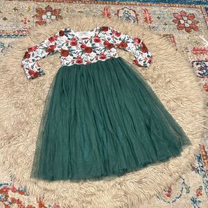 Honeybee kids floral tulle Christmas Dress